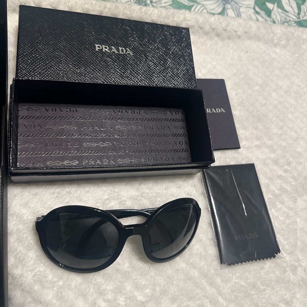 Prada Acetate Heritage Round Sunglasses SPR09V Black